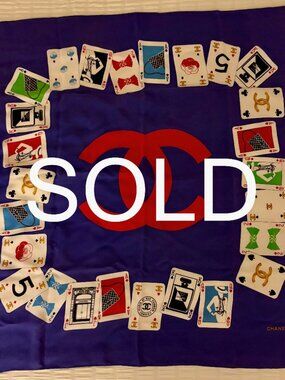 SOLD-->CHANEL--Vintage Purple Casino Scarf